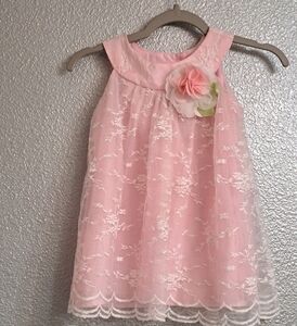 Rare Editions Baby Girl's Pink Lace Dress          Size 24mos
